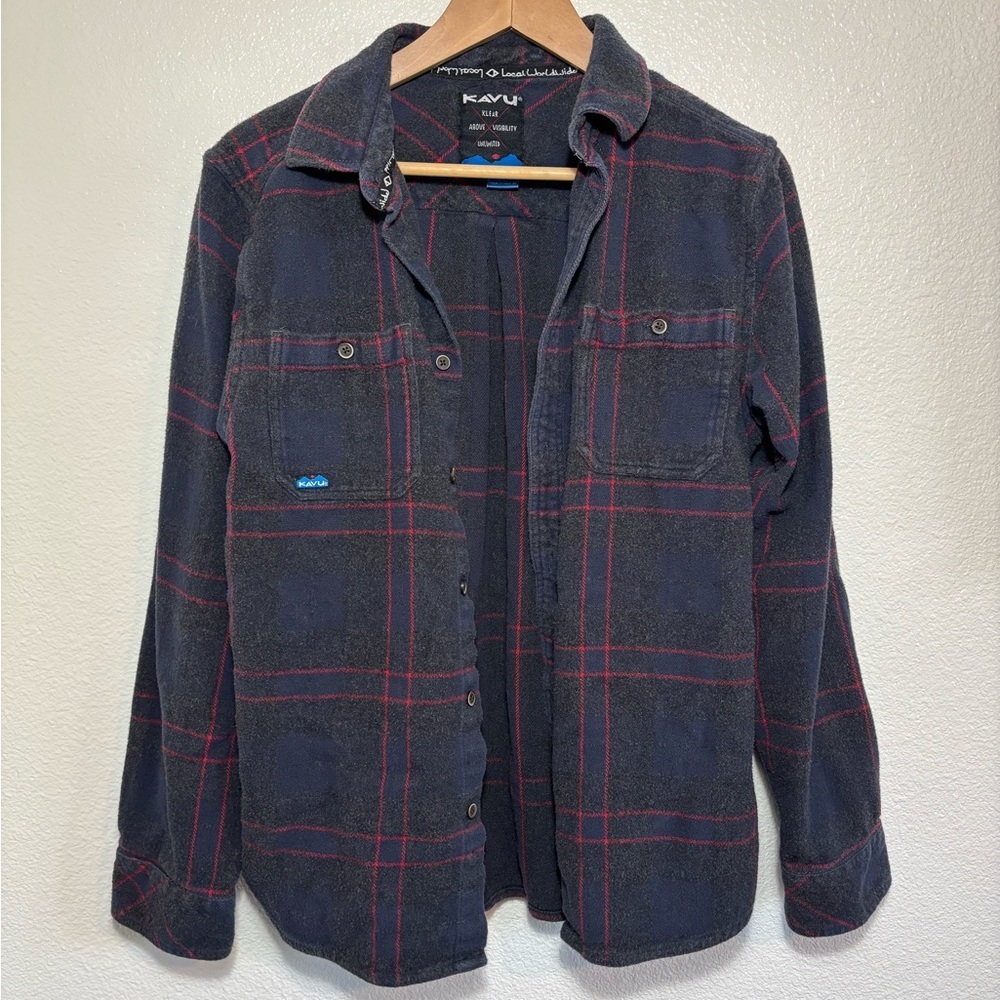Kavu 100% Cotton Plaid Button Down Flannel Shirt Size Medium | casual | outdoor